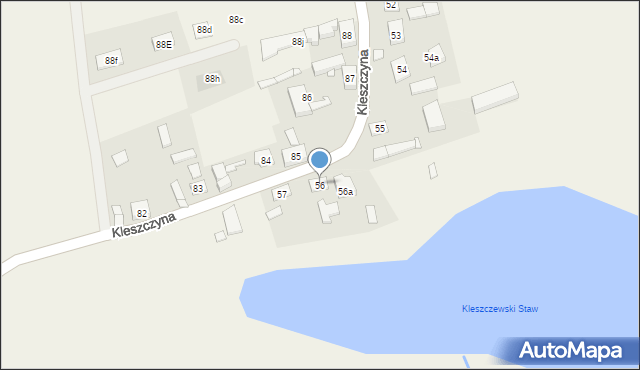 Kleszczyna, Kleszczyna, 56, mapa Kleszczyna