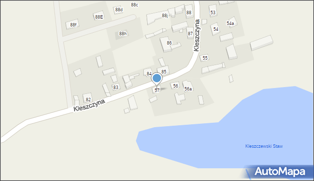 Kleszczyna, Kleszczyna, 57, mapa Kleszczyna