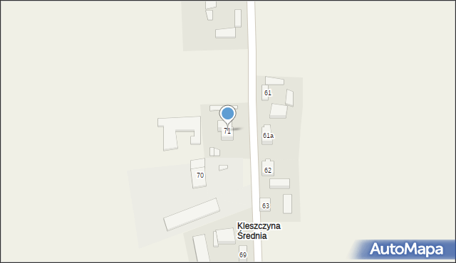Kleszczyna, Kleszczyna, 71, mapa Kleszczyna