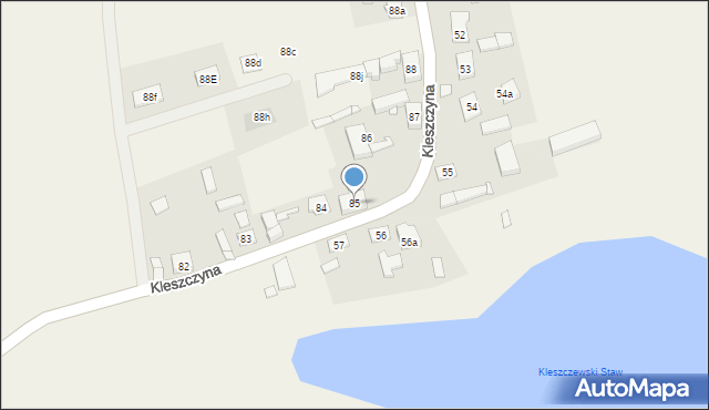 Kleszczyna, Kleszczyna, 85, mapa Kleszczyna