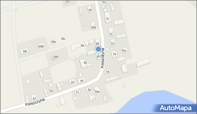 Kleszczyna, Kleszczyna, 87, mapa Kleszczyna