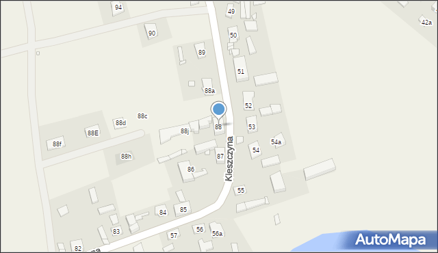Kleszczyna, Kleszczyna, 88, mapa Kleszczyna