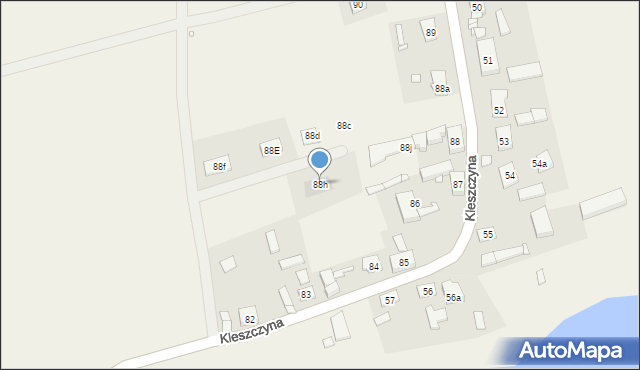 Kleszczyna, Kleszczyna, 88h, mapa Kleszczyna