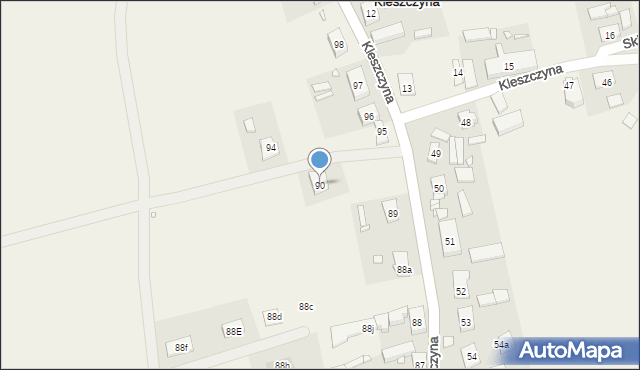 Kleszczyna, Kleszczyna, 90, mapa Kleszczyna