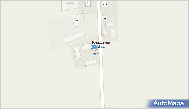 Kleszczyna, Kleszczyna, 69, mapa Kleszczyna