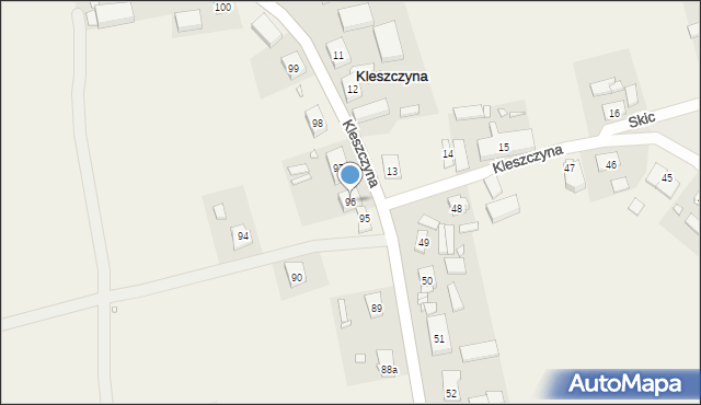 Kleszczyna, Kleszczyna, 96, mapa Kleszczyna