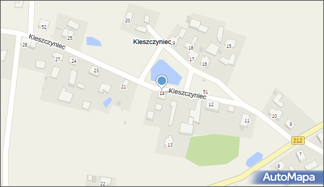 Kleszczyniec, Kleszczyniec, 14, mapa Kleszczyniec