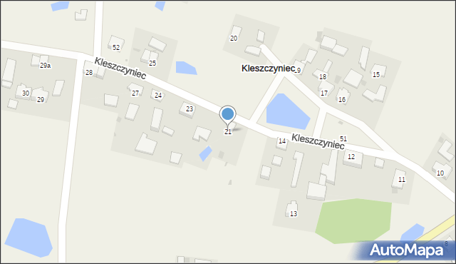 Kleszczyniec, Kleszczyniec, 21, mapa Kleszczyniec