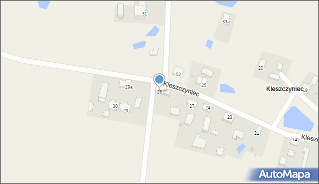 Kleszczyniec, Kleszczyniec, 28, mapa Kleszczyniec