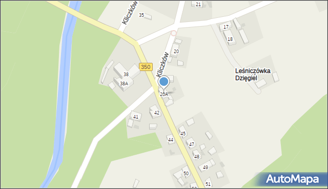 Kliczków, Kliczków, 20A, mapa Kliczków