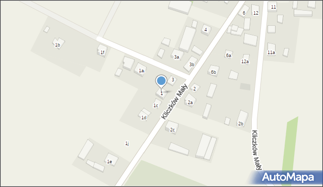 Kliczków Mały, Kliczków Mały, 1, mapa Kliczków Mały