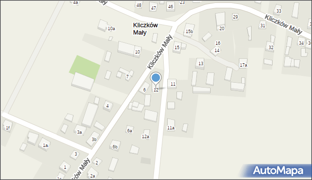 Kliczków Mały, Kliczków Mały, 12, mapa Kliczków Mały