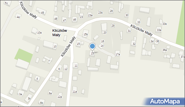 Kliczków Mały, Kliczków Mały, 13, mapa Kliczków Mały