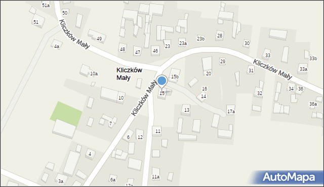 Kliczków Mały, Kliczków Mały, 15, mapa Kliczków Mały