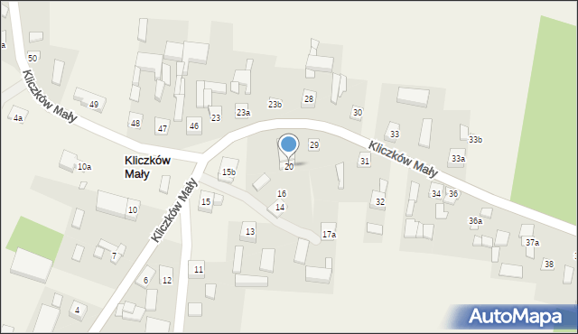 Kliczków Mały, Kliczków Mały, 20, mapa Kliczków Mały