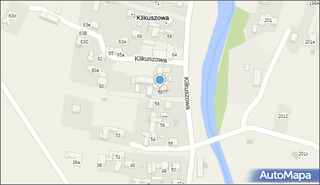 Klikuszowa, Klikuszowa, 59, mapa Klikuszowa