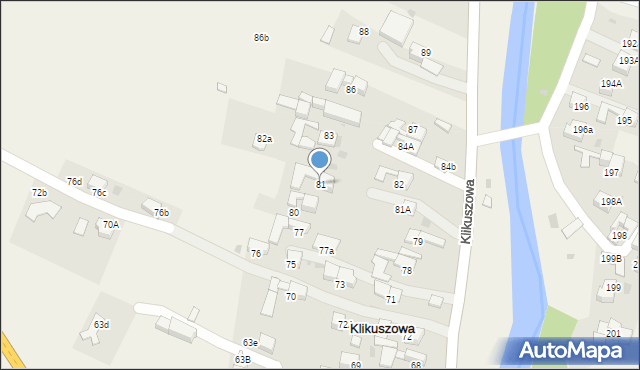 Klikuszowa, Klikuszowa, 81, mapa Klikuszowa