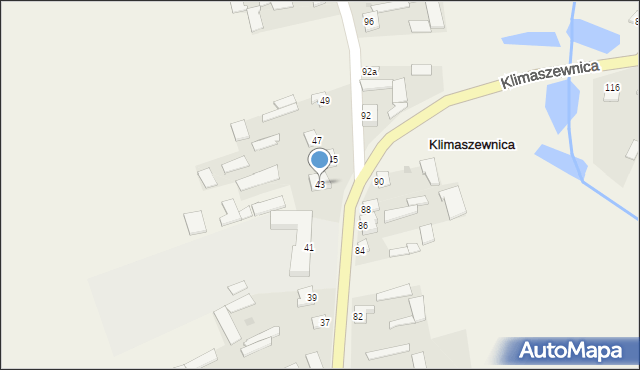 Klimaszewnica, Klimaszewnica, 43, mapa Klimaszewnica