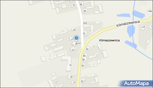 Klimaszewnica, Klimaszewnica, 45, mapa Klimaszewnica