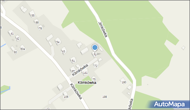 Klimkówka, Klimkówka, 71, mapa Klimkówka