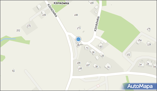 Klimkówka, Klimkówka, 81, mapa Klimkówka