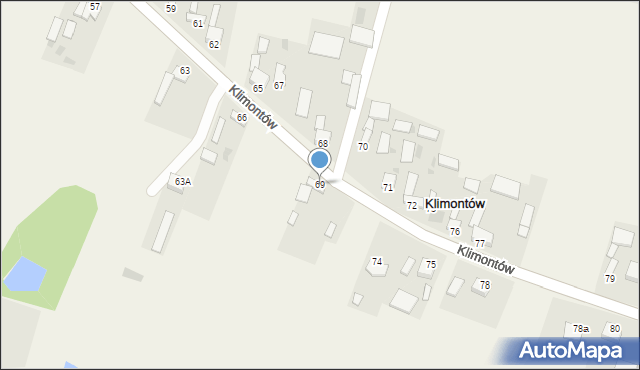 Klimontów, Klimontów, 69, mapa Klimontów