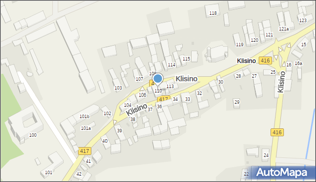 Klisino, Klisino, 110, mapa Klisino