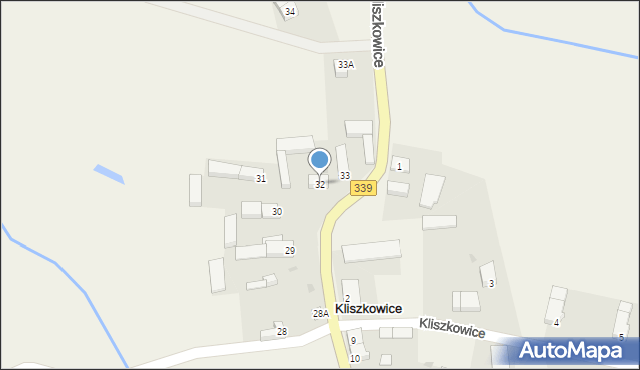 Kliszkowice, Kliszkowice, 32, mapa Kliszkowice