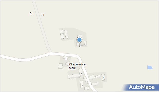 Kliszkowice Małe, Kliszkowice Małe, 8, mapa Kliszkowice Małe
