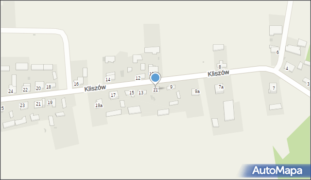 Kliszów, Kliszów, 11, mapa Kliszów