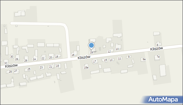 Kliszów, Kliszów, 14, mapa Kliszów