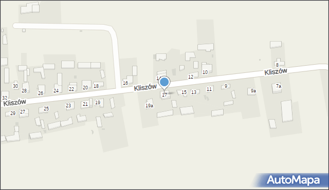 Kliszów, Kliszów, 17, mapa Kliszów