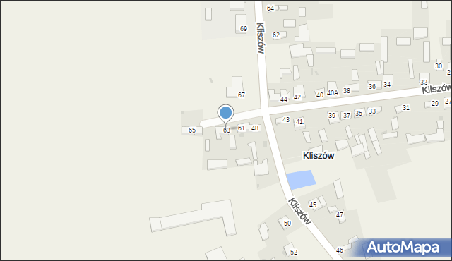 Kliszów, Kliszów, 63, mapa Kliszów