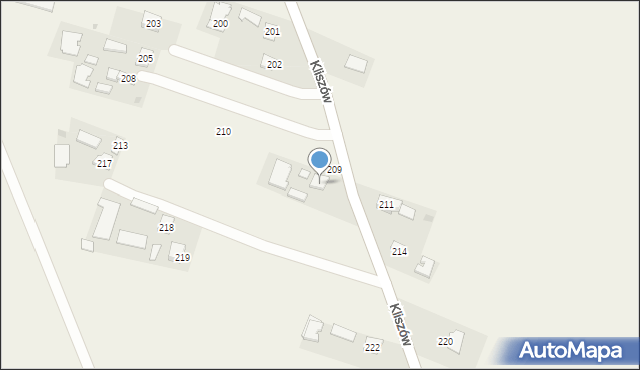 Kliszów, Kliszów, 212, mapa Kliszów