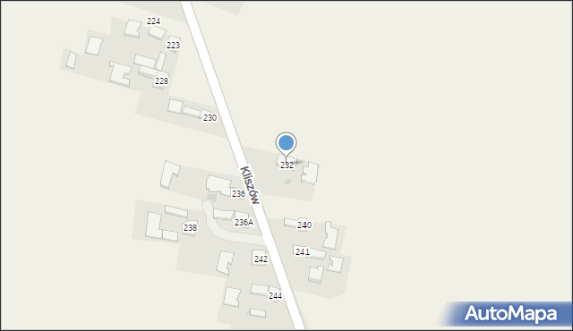 Kliszów, Kliszów, 232, mapa Kliszów