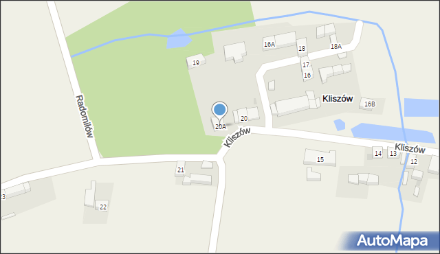 Kliszów, Kliszów, 20A, mapa Kliszów