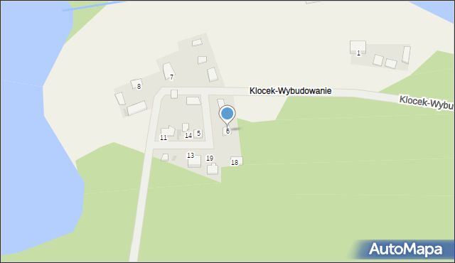 Klocek, Klocek-Wybudowanie, 6, mapa Klocek