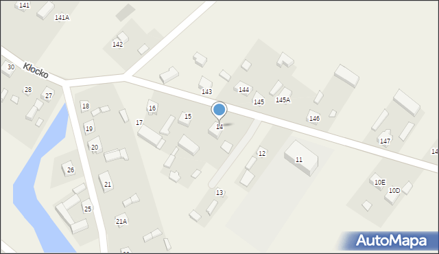 Kłocko, Kłocko, 14, mapa Kłocko