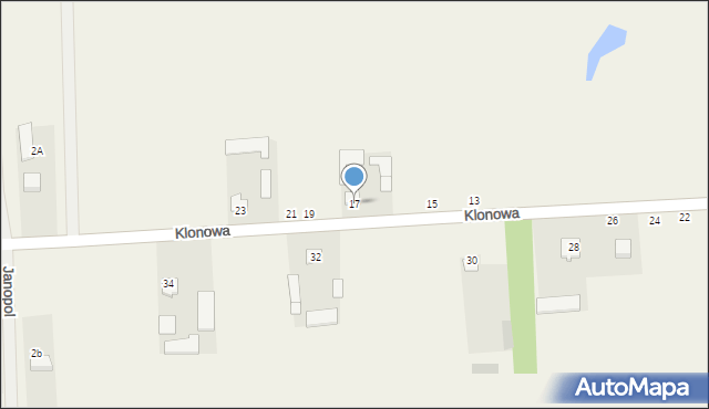 Kłoczew, Klonowa, 17, mapa Kłoczew