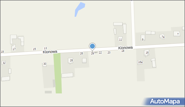 Kłoczew, Klonowa, 24, mapa Kłoczew
