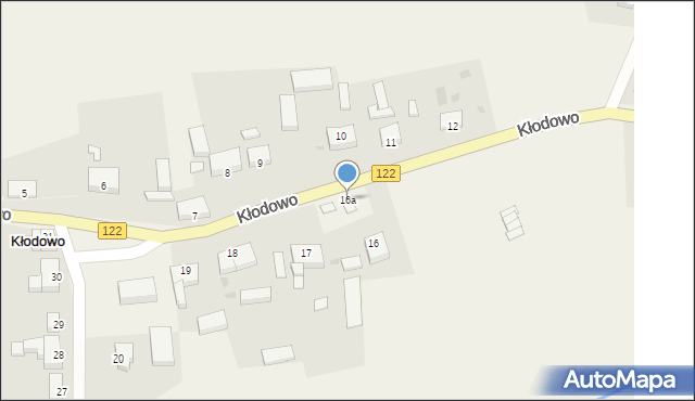 Kłodowo, Kłodowo, 16a, mapa Kłodowo