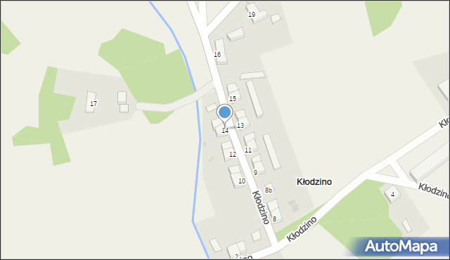 Kłodzino, Kłodzino, 14, mapa Kłodzino