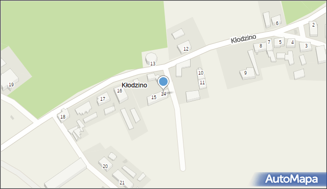 Kłodzino, Kłodzino, 14, mapa Kłodzino