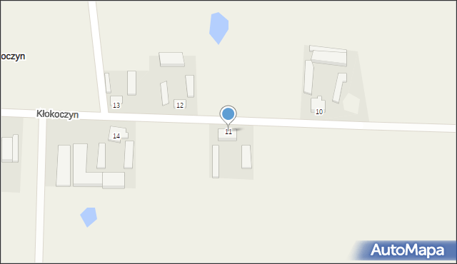 Kłokoczyn, Kłokoczyn, 11, mapa Kłokoczyn