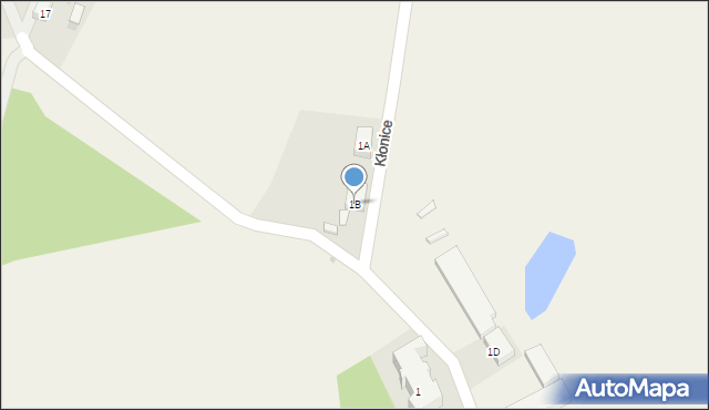 Kłonice, Kłonice, 1B, mapa Kłonice