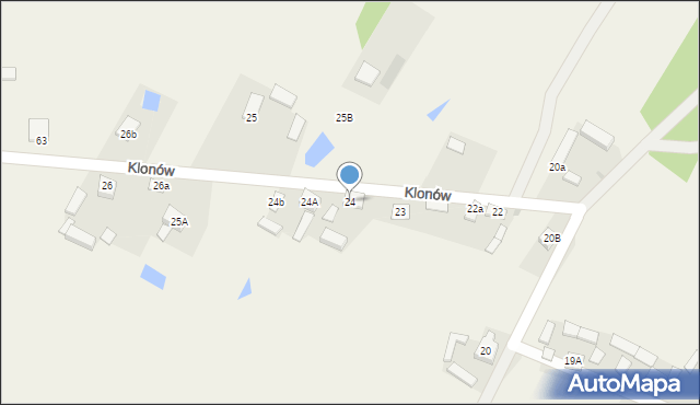 Klonów, Klonów, 24, mapa Klonów