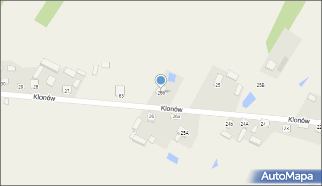 Klonów, Klonów, 26b, mapa Klonów