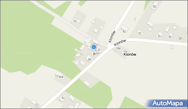 Klonów, Klonów, 38, mapa Klonów