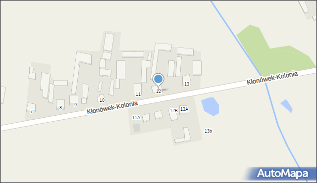 Kłonów, Kłonów, 12, mapa Kłonów