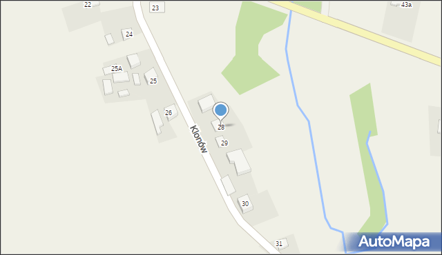 Klonów, Klonów, 28, mapa Klonów